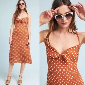 Anthropologie Faithful the Brand Fiscardo Polka Dot Midi Dress